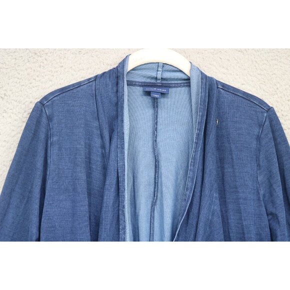 Pure Jill Indigo Long Sleeve Open Front Cardigan-XS-Pockets-Classic-BOHO - Picture 7 of 16